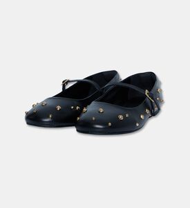 Arezzo Leather Mary Jane Flats, Black, Eu-39, Packshot View