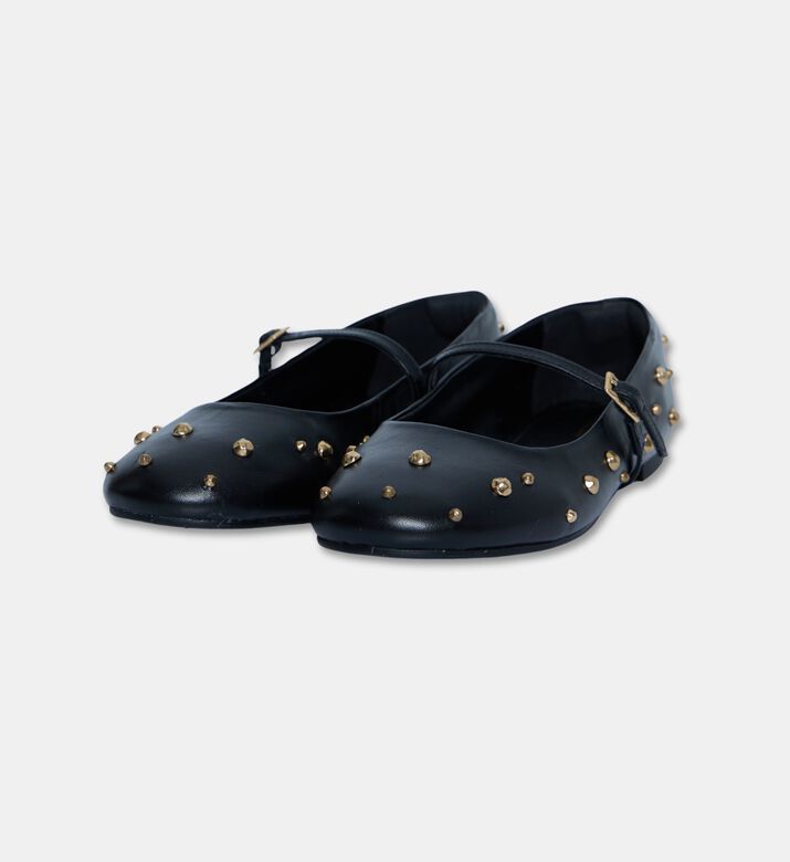 Arezzo Leather Mary Jane Flats, Black, Eu-39, Packshot View