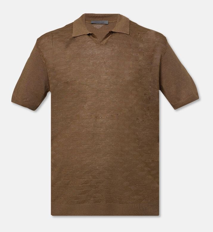 Corneliani Polo Knit, Brown, 48, Packshot View