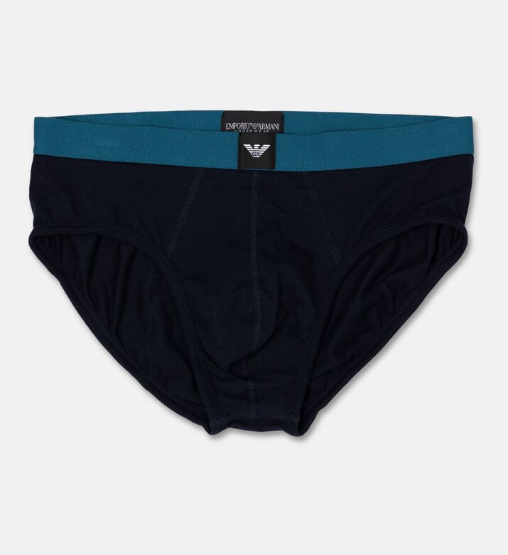 Emporio Armani Elastic Logo Waistband Briefs Set, Black, Xxl, Packshot View