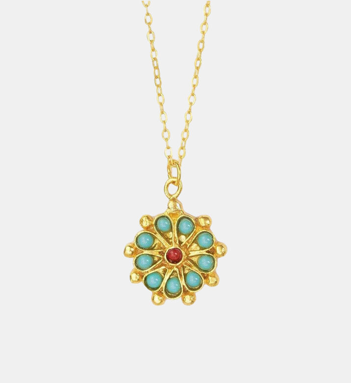 Ottoman Hands Flower Design Beaded Pendant Necklace, Packshot View