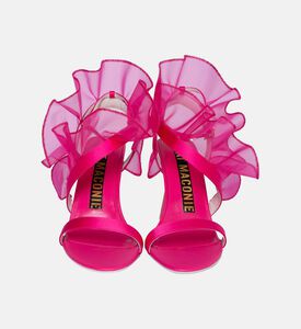 Amba Mesh Ruffle Embellished Heels