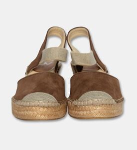Salvi Suede Ankle-strap Wedge Espadrille, Brown, Eu-41, Packshot View