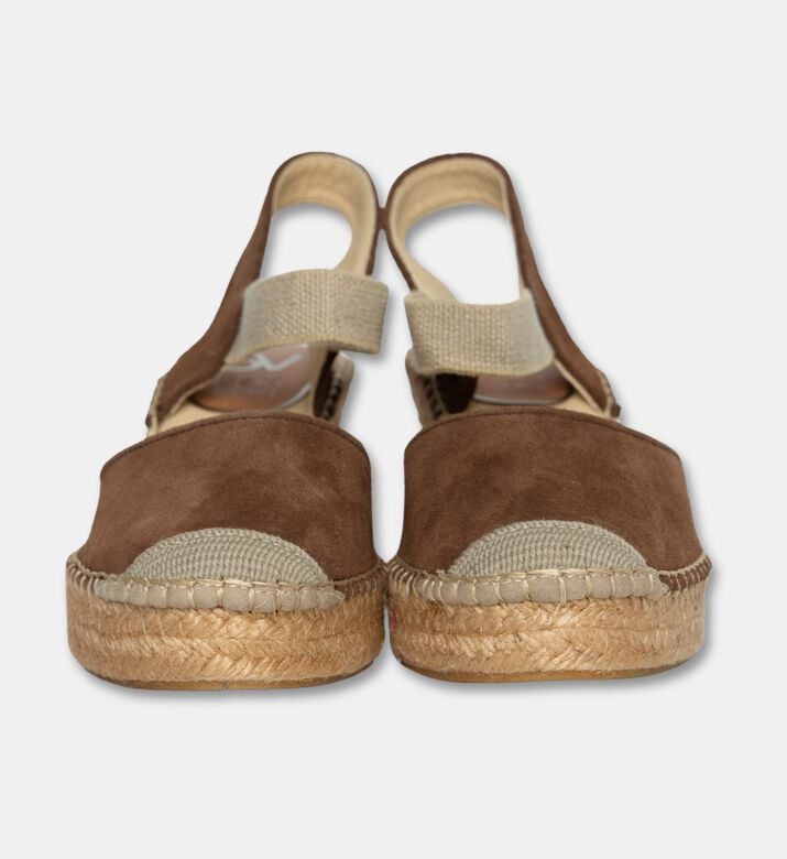 Salvi Suede Ankle-strap Wedge Espadrille, Brown, Eu-41, Packshot View