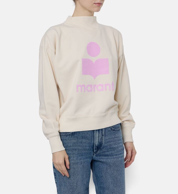 Isabel Marant Graphic Logo Printed Sweatshirt, Taupe, 36, Model View