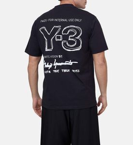 تيشيرت قصير الأكمام قطن بشعار على الصدر