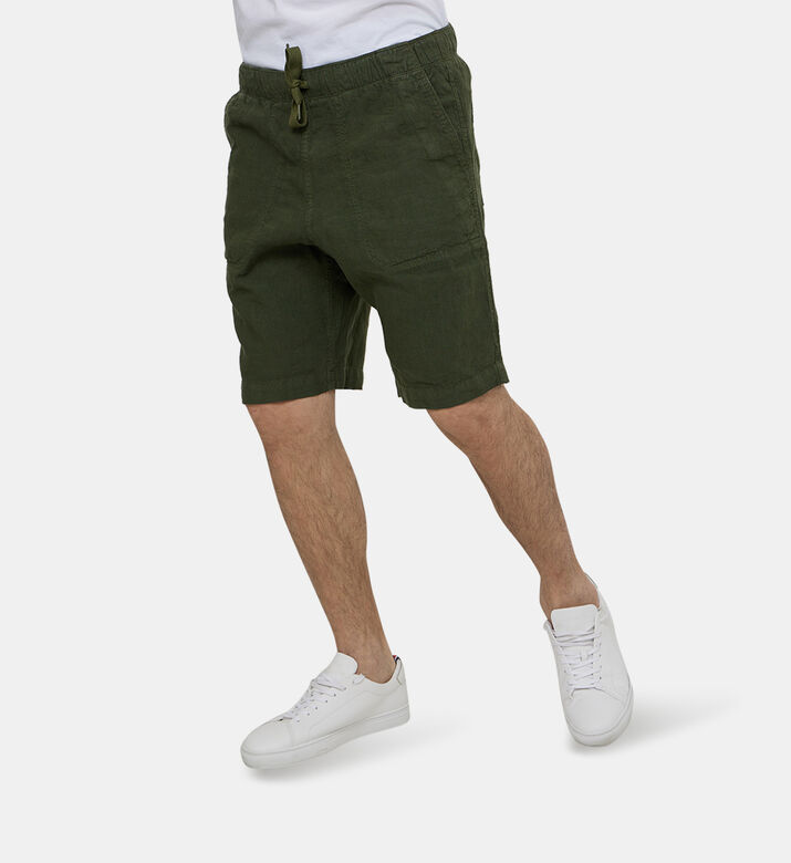 Pixel Woven Linen Bermuda Shorts Pixel Woven Linen Bermuda Shorts