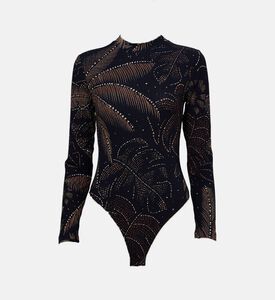 بودي سوت ذهبي مزين بأوراق شجر