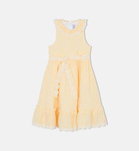 Gingham Lace Trim Dress