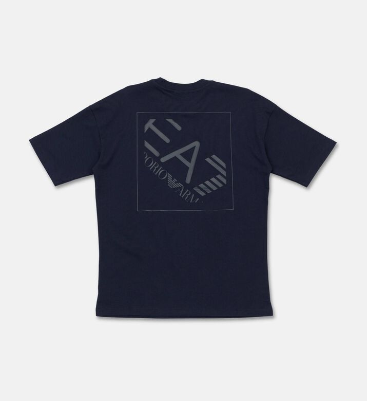 EA7 Cotton Classic Short-sleeve T-shirt, Blue, 12y, Packshot View