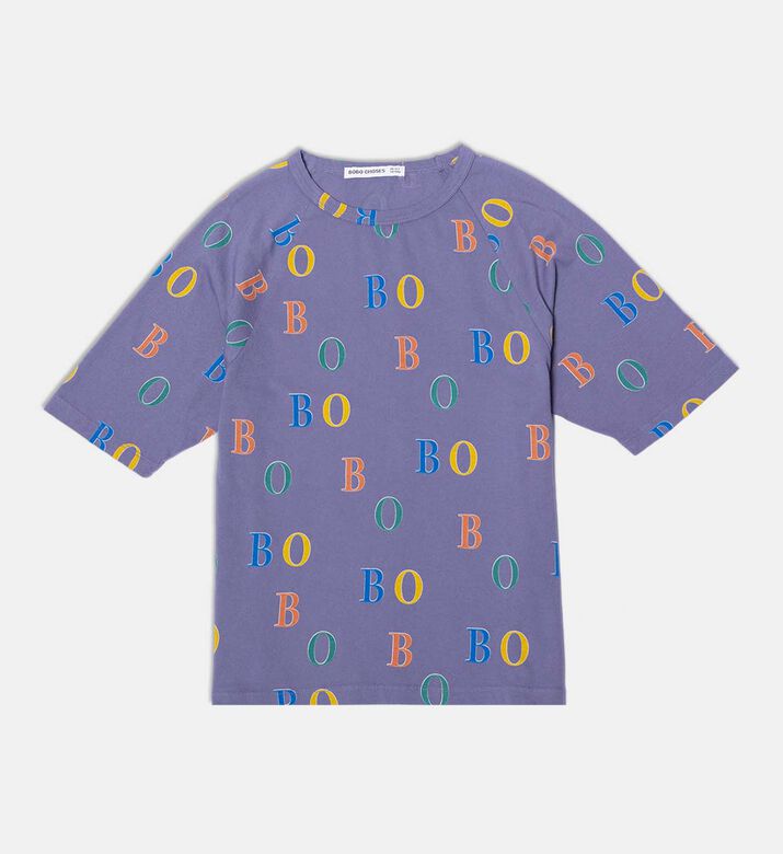Bobo Choses All-over Multi-colored Logo Short Raglan Sleeves T-shirt, Packshot View