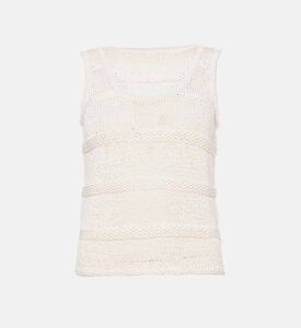 بلوزة سانيتي بدون أكمام ضيقة بنقشة