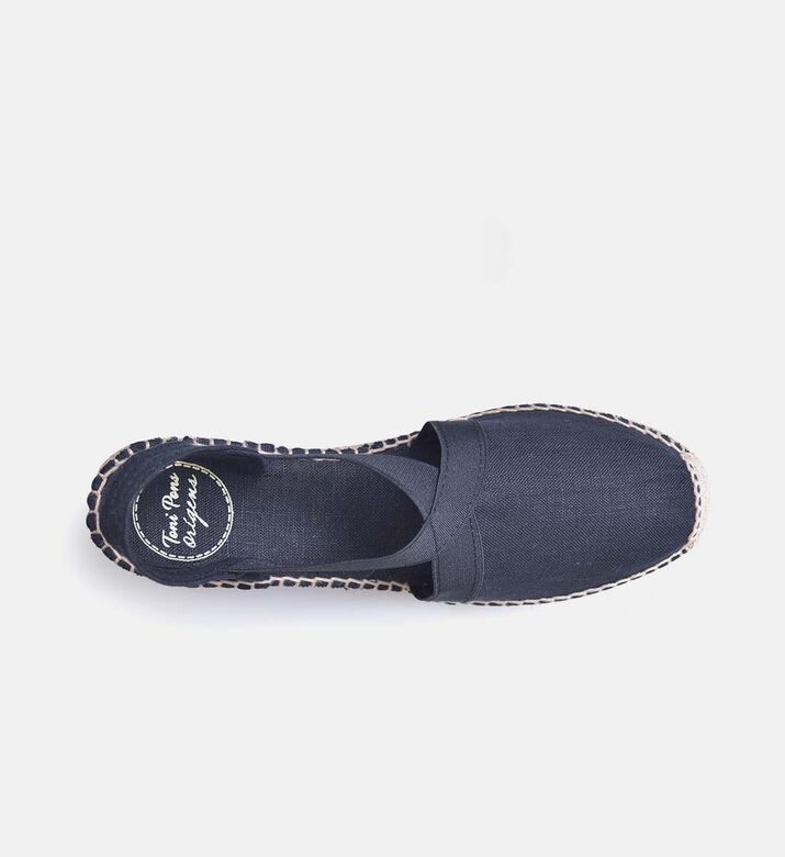 حذاء إسبادريل بكعب متوسط كتان