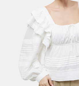 Square Neckline Flared Blouse