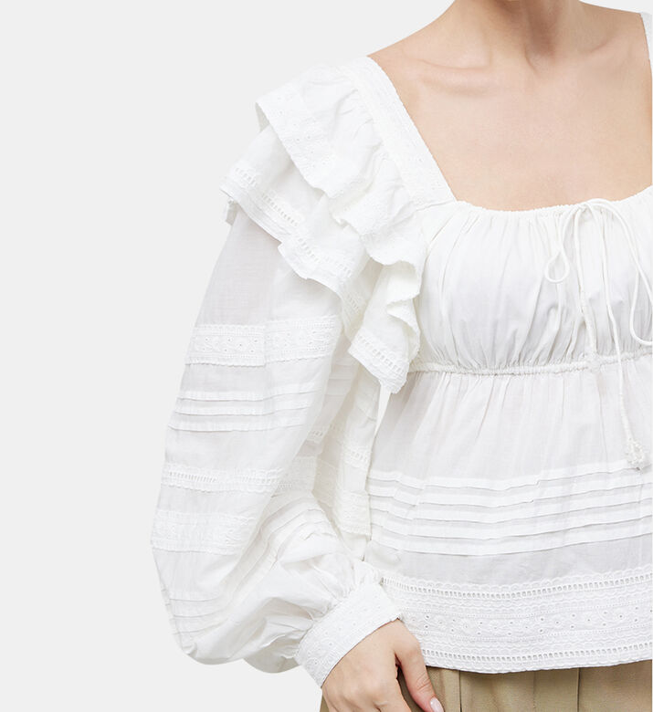 Square Neckline Flared Blouse