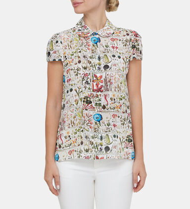 Joy Silk Botanical-print Button-up Shirt