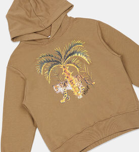 Cotton Tiger-print Hooded Sweatshirt