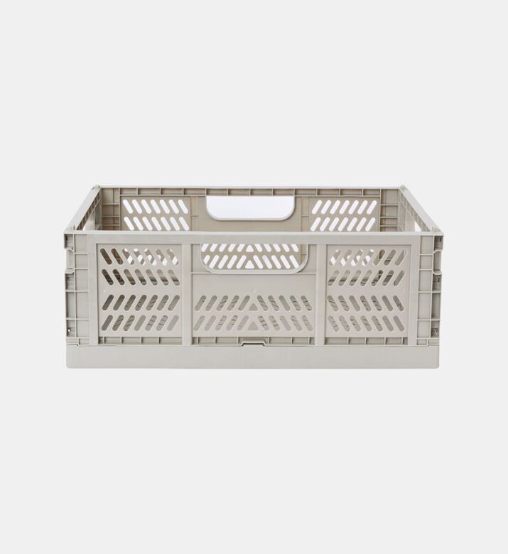 Home Deco and More Rectangular Foldable Basket, Grey, L, Packshot View