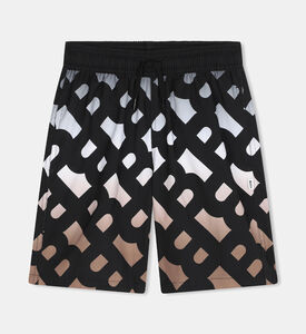 شورت سباحة للأطفال بنقشة أحرف الماركة