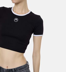 Marine Serre Moon Logo Cropped T-shirt, Model View