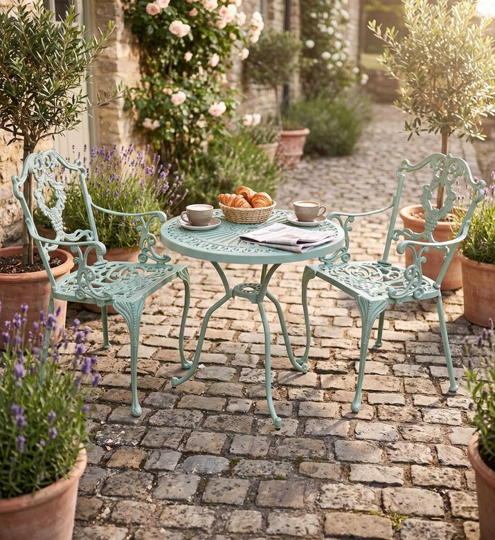 Home Deco and More Bistro Dining Table With 2 Chairs Green, Packshot View