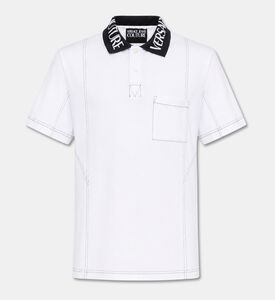 Versace Jeans Couture Cotton Piquet Polo Shirt, White, L, Packshot View