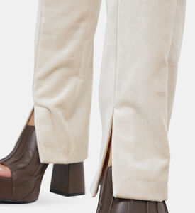 بنطال قطن مخملي بخصر عالي