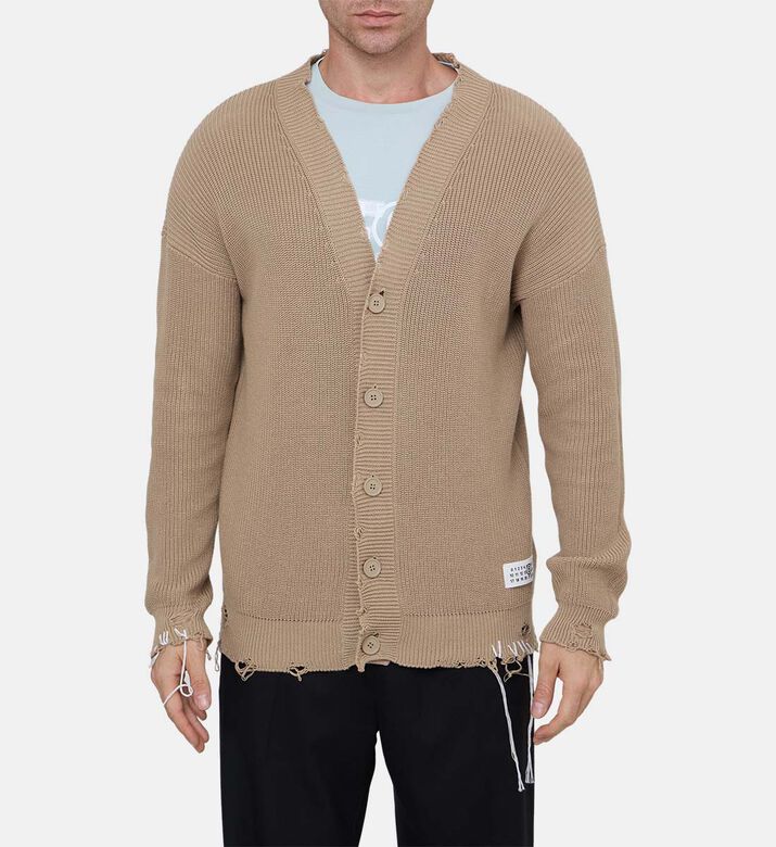 Cotton Textured Ribbed Cardigan