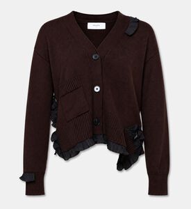Beatrice B Ruffle-trim Knit Cardigan, Packshot View
