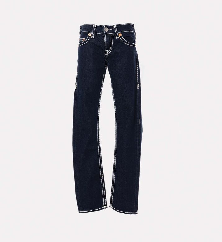 Contrast Stitching Dark Wash Bootcut Jeans