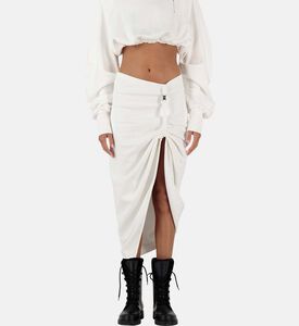 تنورة تيري متوسطة الطول بفتحة جانبية