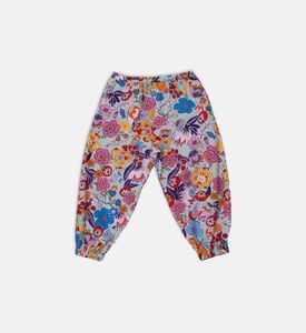 بنطال رياضي قطن بطبعة أزهار على كامله