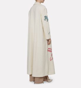 Dalia Al Azem Multi-colored Embroidered Motifs Canvas Abaya, Model View