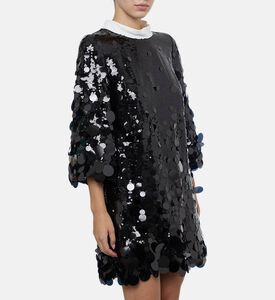Edward Achour Paris Sequined Oversized Mini Dress, Model View Edward Achour Paris Sequined Oversized Mini Dress, Model View