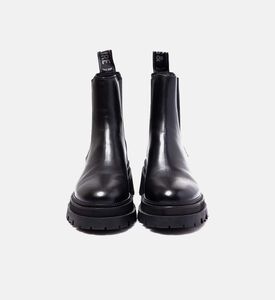 Semi-patent Smooth Leather Chelsea Boots