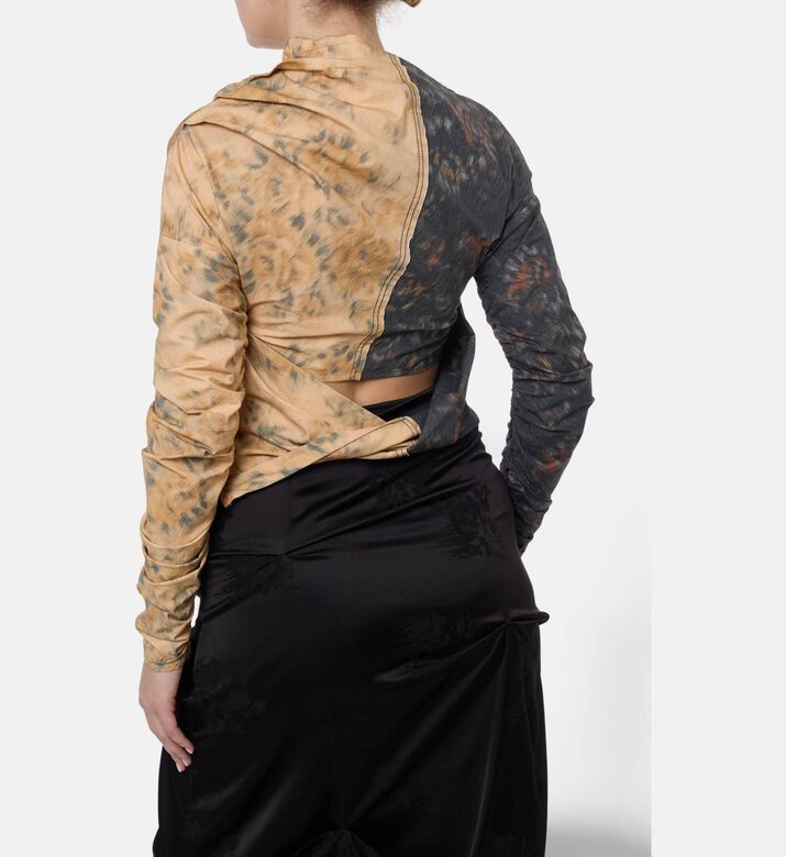 Ganni All-over Floral-print Long-sleeve Top, Model View