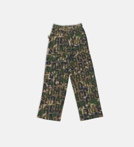 بنطال رياضي بنقشة لوغو مموهة على كامله