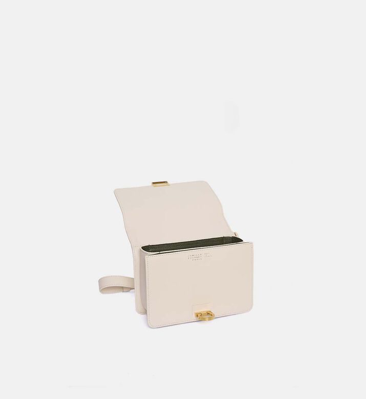 Camille Fournet Signature Calf Leather Pleated Shoulder Bag, Cream, Packshot View Camille Fournet Signature Calf Leather Pleated Shoulder Bag, Cream, Packshot View