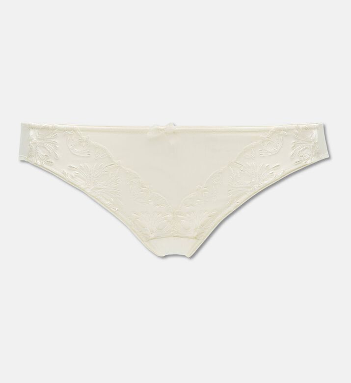 Chantelle Embroidered Mesh Briefs, Ivory, L, Packshot View