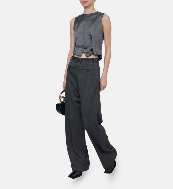 Welt Pockets Wide-leg Trousers