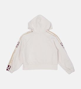 سويت شيرت بغطاء رأس بتطريز شعار