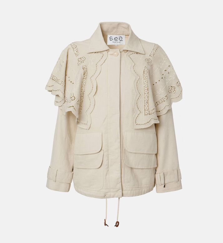 Sea NY Floral-embroidery Long-sleeve Jacket, Packshot View