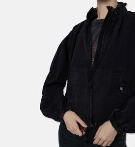 Isabel Marant High-neck Denim Zip Jacket, Model View