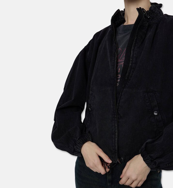 Isabel Marant High-neck Denim Zip Jacket, Model View