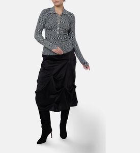 Ganni Knit Stripe-print Long-sleeve Polo Shirt, Model View