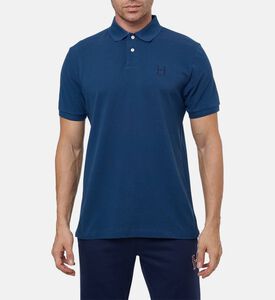 Hackett London Button Placket Short-sleeve Polo Shirt, Dark-blue, S, Model View