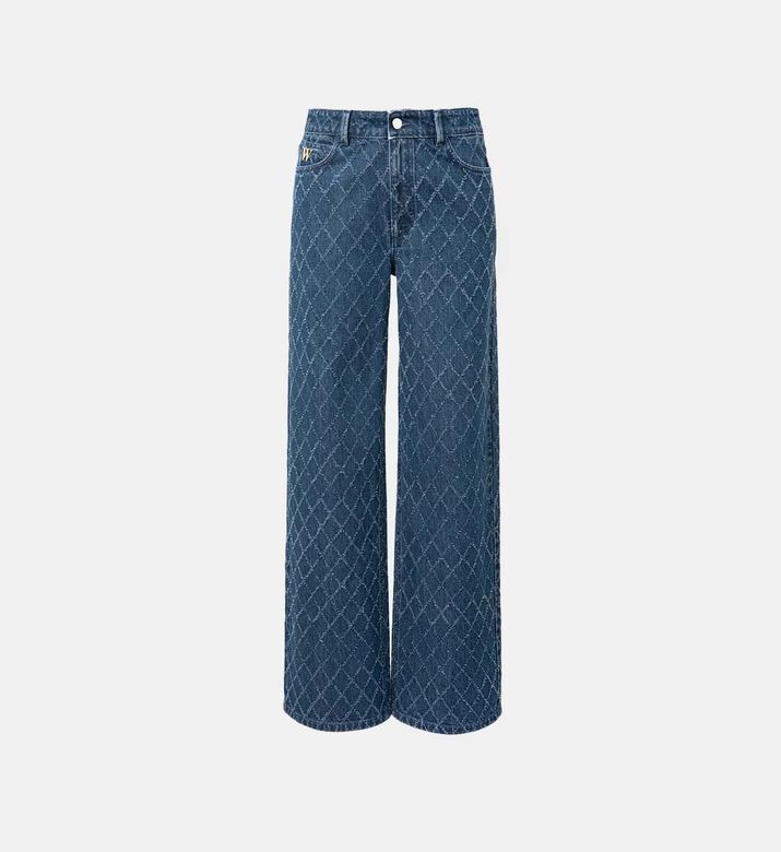 Quilted Diamond Pattern Pants