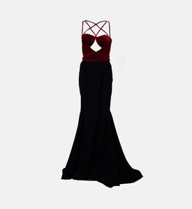 فستان ترومبت مخمل وكريب