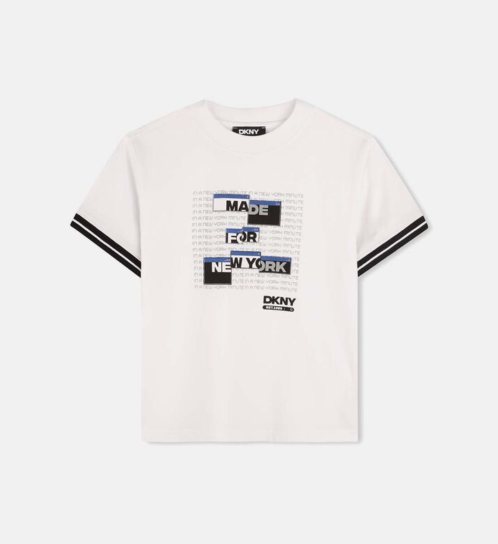Cotton Striped Ribbed Trim T-shirt