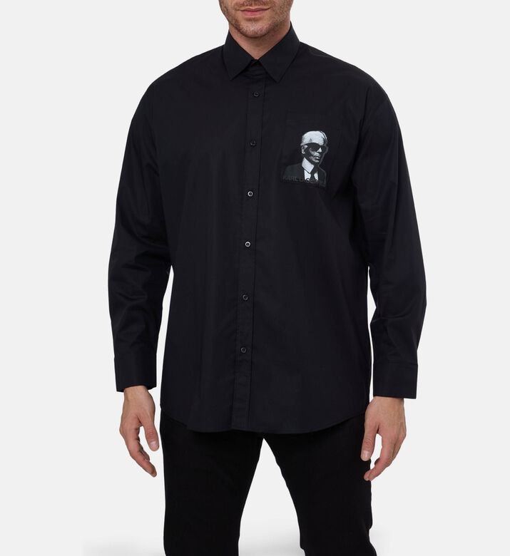 Karl Lagerfeld Cotton Smooth Matte-finish Shirt, Model View